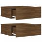 Preview: Hängende Nachttische 2 Stk Braun Eiche 40x30x15cm Holzwerkstoff
