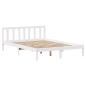 Preview: Massivholzbett ohne Matratze Weiß 135x190 cm Kiefernholz