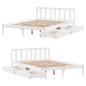 Preview: Massivholzbett ohne Matratze Weiß 135x190 cm Kiefernholz