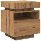 Preview: Nachttische mit LED-Leuchten 2 Stk. Artisan-Eiche 40x39x48,5 cm