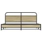 Preview: Metallbett ohne Matratze Sonoma-Eiche 193x203 cm