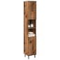 Preview: ARDEBO.de - Badschrank Altholz-Optik 30x30x179 cm Holzwerkstoff