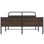 Preview: Metallbett ohne Matratze Braun Eichen-Optik 160x200 cm