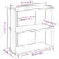 Preview: Bücherregal 3 Böden Grau Sonoma 60x30x60 cm Holzwerkstoff