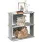 Preview: ARDEBO.de - Bücherregal 3 Böden Betongrau 60x30x60 cm Holzwerkstoff