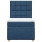 Preview: Boxspringbett mit Matratze Blau 100x200 cm Stoff