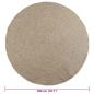Preview: Teppich ZIZUR Beige Ø 200 cm Jute-Optik Indoor und Outdoor