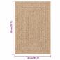 Preview: Teppich ZIZUR Beige 120x120 cm Jute-Optik Indoor und Outdoor