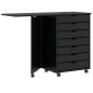 Preview: ARDEBO.de - Rollschrank mit Schreibtisch MOSS Schwarz Massivholz Kiefer