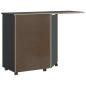 Preview: Rollschrank mit Schreibtisch MOSS Schwarz Massivholz Kiefer