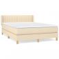 Preview: Boxspringbett mit Matratze Creme 140x190 cm Stoff