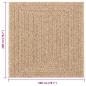 Preview: Teppich ZIZUR Beige 240x240 cm Jute-Optik Indoor und Outdoor