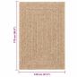 Preview: Teppich ZIZUR Beige 100x200 cm Jute-Optik Indoor und Outdoor