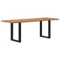 Preview: ARDEBO.de - Esstisch Hellbraun 220x80x74 cm Massivholz Eiche Rechteckig
