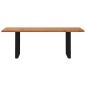 Preview: Esstisch Hellbraun 220x80x74 cm Massivholz Eiche Rechteckig