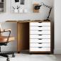 Preview: Rollschrank mit Schreibtisch MOSS Honigbraun Massivholz Kiefer