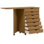 Preview: Rollschrank mit Schreibtisch MOSS Honigbraun Massivholz Kiefer