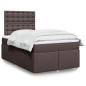 Preview: ARDEBO.de - Boxspringbett mit Matratze Dunkelbraun 120x190 cm Stoff