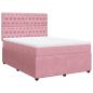 Preview: Boxspringbett mit Matratze Rosa 140x200 cm Samt