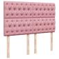 Preview: Boxspringbett mit Matratze Rosa 140x200 cm Samt