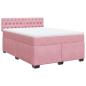 Preview: Boxspringbett mit Matratze Dunkelrosa 140x200 cm Samt