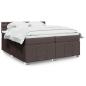 Preview: ARDEBO.de - Boxspringbett mit Matratze Dunkelbraun 200x200 cm Stoff