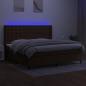 Preview: Boxspringbett mit Matratze & LED Dunkelbraun 200x200 cm Stoff