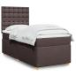Preview: ARDEBO.de - Boxspringbett mit Matratze Dunkelbraun 100x200 cm Stoff