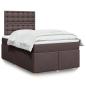 Preview: ARDEBO.de - Boxspringbett mit Matratze Dunkelbraun 120x190 cm Stoff