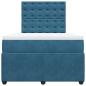 Preview: ARDEBO.de - Boxspringbett mit Matratze Blau 120x190 cm Samt