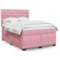 Preview: ARDEBO.de - Boxspringbett mit Matratze Rosa 140x200 cm Samt