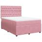 Preview: ARDEBO.de - Boxspringbett mit Matratze Rosa 140x200 cm Samt