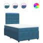 Preview: Boxspringbett mit Matratze Blau 120x200 cm Samt