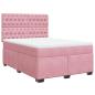 Preview: Boxspringbett mit Matratze Rosa 140x200 cm Samt