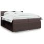 Preview: ARDEBO.de - Boxspringbett mit Matratze Dunkelbraun 200x200 cm Stoff