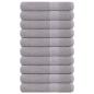Preview: ARDEBO.de - Handtücher 10 Stk. Grau 100x200 cm 360 g/m² 100% Baumwolle