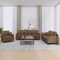 Preview: ARDEBO.de - 3-tlg. Sofagarnitur mit Kissen Braun Stoff