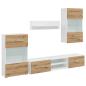 Preview: 5-tlg. Wohnwand mit LED-Beleuchtung Artisan-Eiche Holzwerkstoff