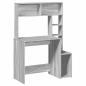 Preview: Schreibtisch mit Regal Grau Sonoma 100x45x140 cm Holzwerkstoff