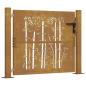 Preview: Gartentor 105x80 cm Cortenstahl Bambus-Design