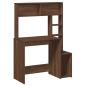 Preview: Schreibtisch mit Regal Braun Eichen-Optik 100x45x140 cm