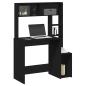 Preview: ARDEBO.de - Schreibtisch mit Regal Schwarz 100x45x140 cm Holzwerkstoff
