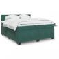 Preview: ARDEBO.de - Boxspringbett mit Matratze Dunkelgrün 200x200 cm Samt