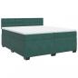 Preview: Boxspringbett mit Matratze Dunkelgrün 200x200 cm Samt
