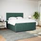 Preview: Boxspringbett mit Matratze Dunkelgrün 200x200 cm Samt