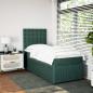 Preview: Boxspringbett mit Matratze Dunkelgrün 100x200 cm Samt