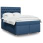 Preview: ARDEBO.de - Boxspringbett mit Matratze Blau 160x200 cm Stoff