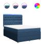 Preview: Boxspringbett mit Matratze Blau 160x200 cm Stoff