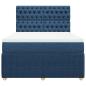 Preview: Boxspringbett mit Matratze Blau 160x200 cm Stoff