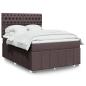 Preview: ARDEBO.de - Boxspringbett mit Matratze Dunkelbraun 160x200 cm Stoff